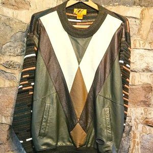 90's Leather Sweater men's Size M by Trutus Biancarra with Pockets